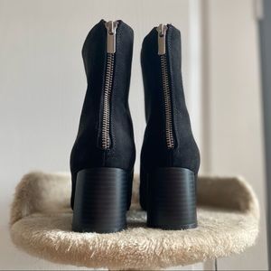 ~ black suede heeled booties ~